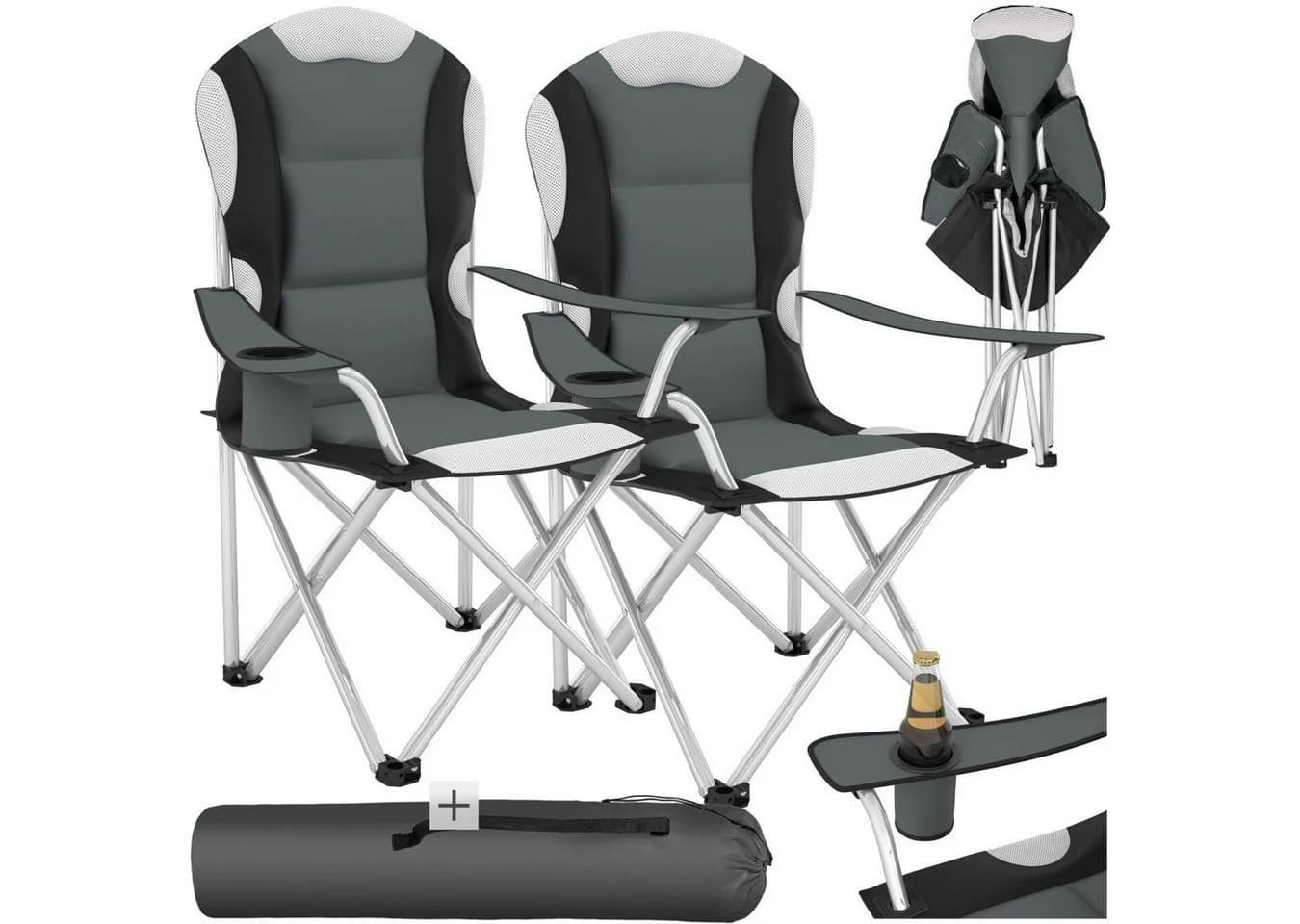 tectake® Campingstuhl faltbar gepolstert geringes Gewicht - Bild 3