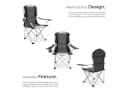 tectake Campingstuhl 4er Set Grau Gepolstert mit Getränkehalter Bild 4