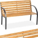 tectake Gartenbank Michaela 2-Sitzer Braun Holz Stahl Bild 1