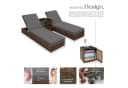 TECTAKE Gartenliege Rattan Sonnenliege Braun mit 2 Bezugssets Bild 4