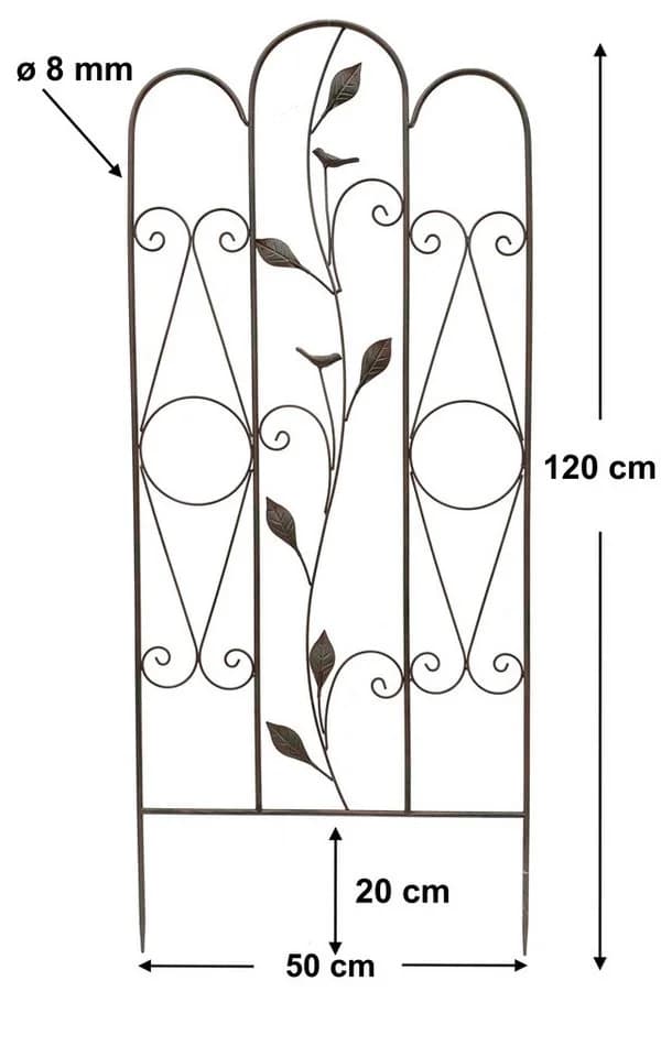 DanDiBo Rankhilfe Metall Rankgitter 120 cm Braun Grau Vintage