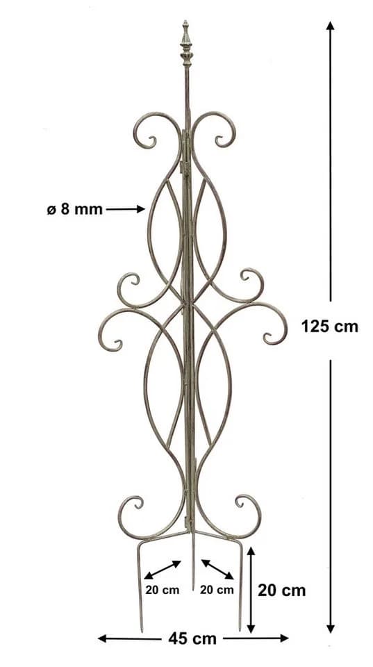 DanDiBo Rankhilfe Metall Rankgitter 125 cm Braun Grau