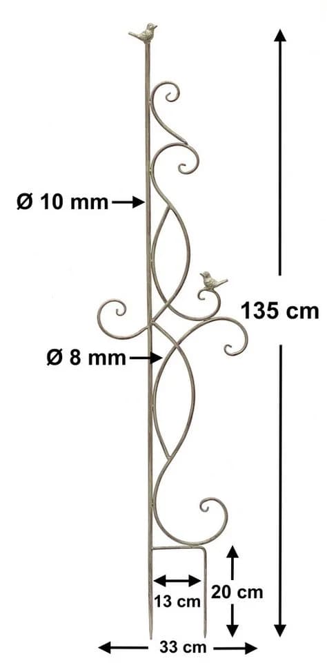DanDiBo Rankhilfe Metall Rankgitter 135 cm Braun Grau Vintage
