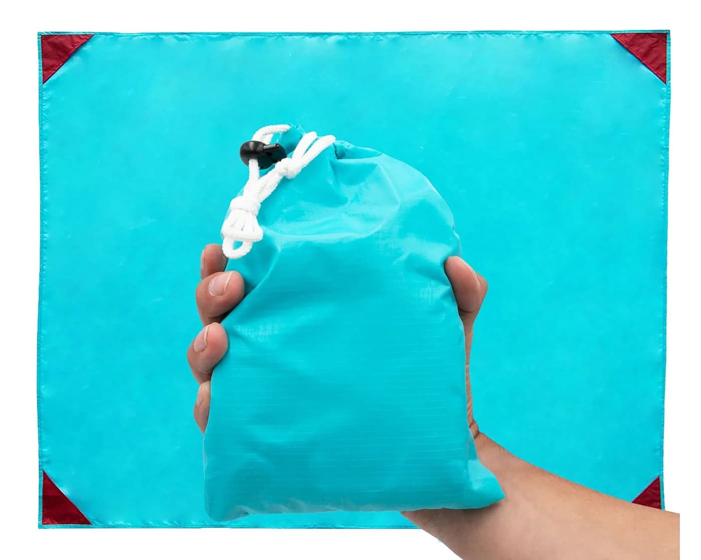 ZOLLNER Picknickdecke wasserabweisend mit Tragetasche türkis - Bild 2
