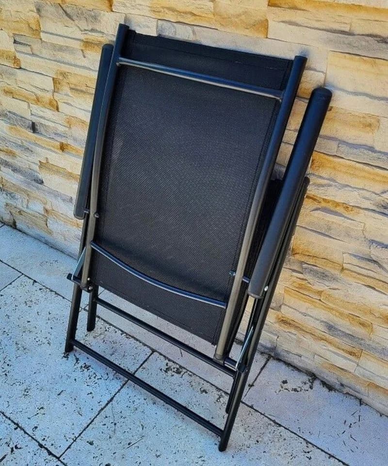BruKa Gartenstuhl SYDNEY 2er Set Schwarz Klappstuhl mit verstellbarer Lehne - Bild 5