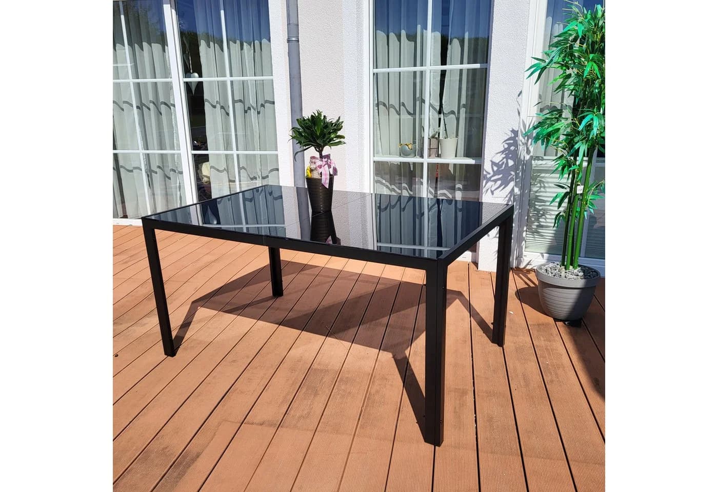 BruKa Gartentisch Sitzgruppe POETTO 4 Personen Aluminium Grau - Bild 3
