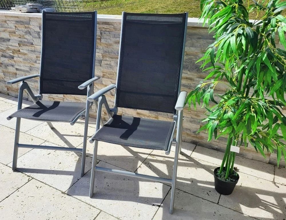 BruKa Gartentisch Sitzgruppe POETTO 4 Personen Aluminium Grau - Bild 4