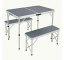 BruKa Campingtisch Set GREEN HILL Klapptisch mit Bank Aluminium Bild 2