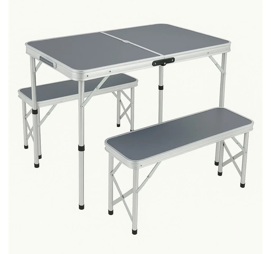 BruKa Campingtisch Set GREEN HILL Klapptisch mit Bank Aluminium - Bild 2