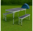 BruKa Campingtisch Set GREEN HILL Klapptisch mit Bank Aluminium Bild 3