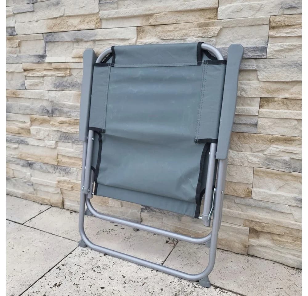 BruKa Campingstuhl 2er Set SUNNY SEAT Klappstuhl Grau/Schwarz - Bild 4