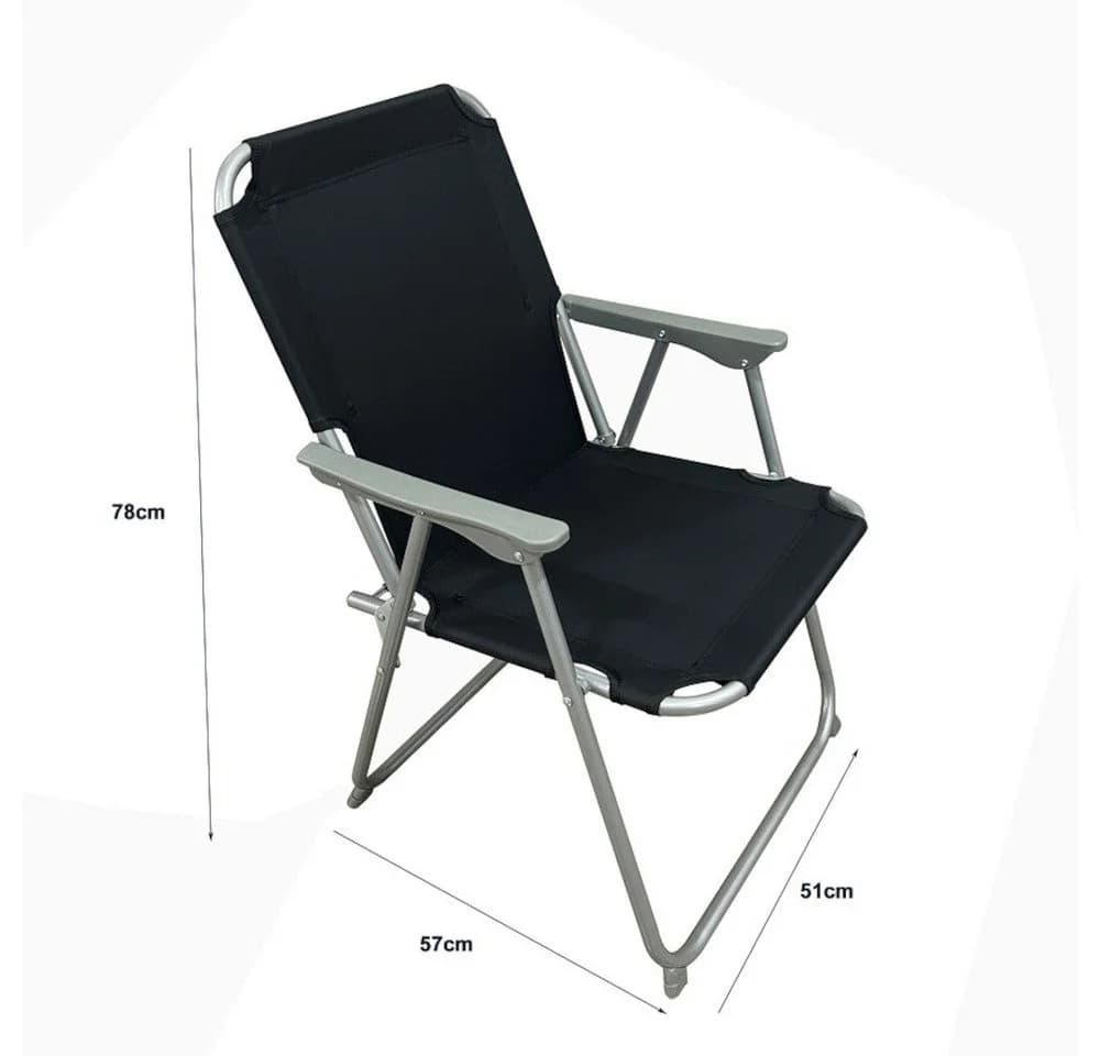 BruKa Campingstuhl 2er Set SUNNY SEAT Klappstuhl Grau/Schwarz - Bild 5