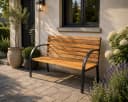 BruKa Gartenbank TOSKANA 2-Sitzer Holzbank mit Metallgestell Bild 3