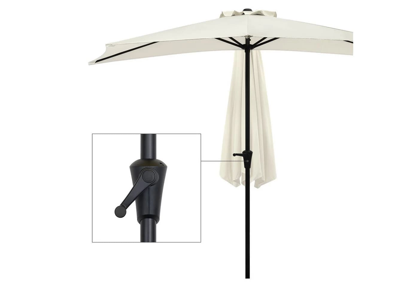 Sekey Balkonschirm 270 cm Halbrund mit Kurbel UV50+ Creme/Schwarz - Bild 5