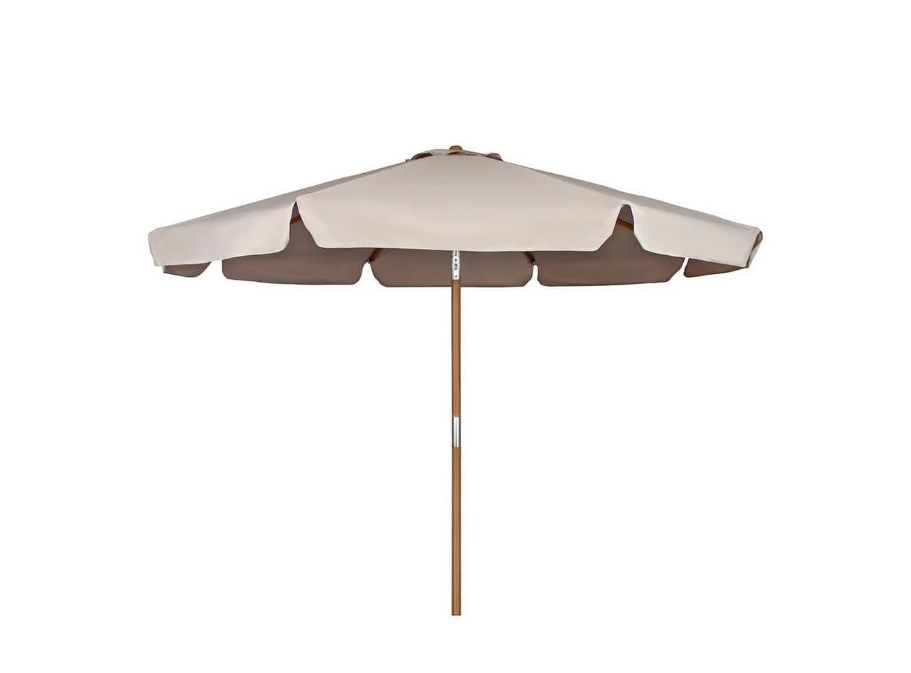 Sekey Sonnenschirm 300 cm Massivholz Knickbar Taupe Volant - Bild 3