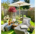 Sekey Sonnenschirm Rechteckig Creme UV 50+ Massivholz Bild 1