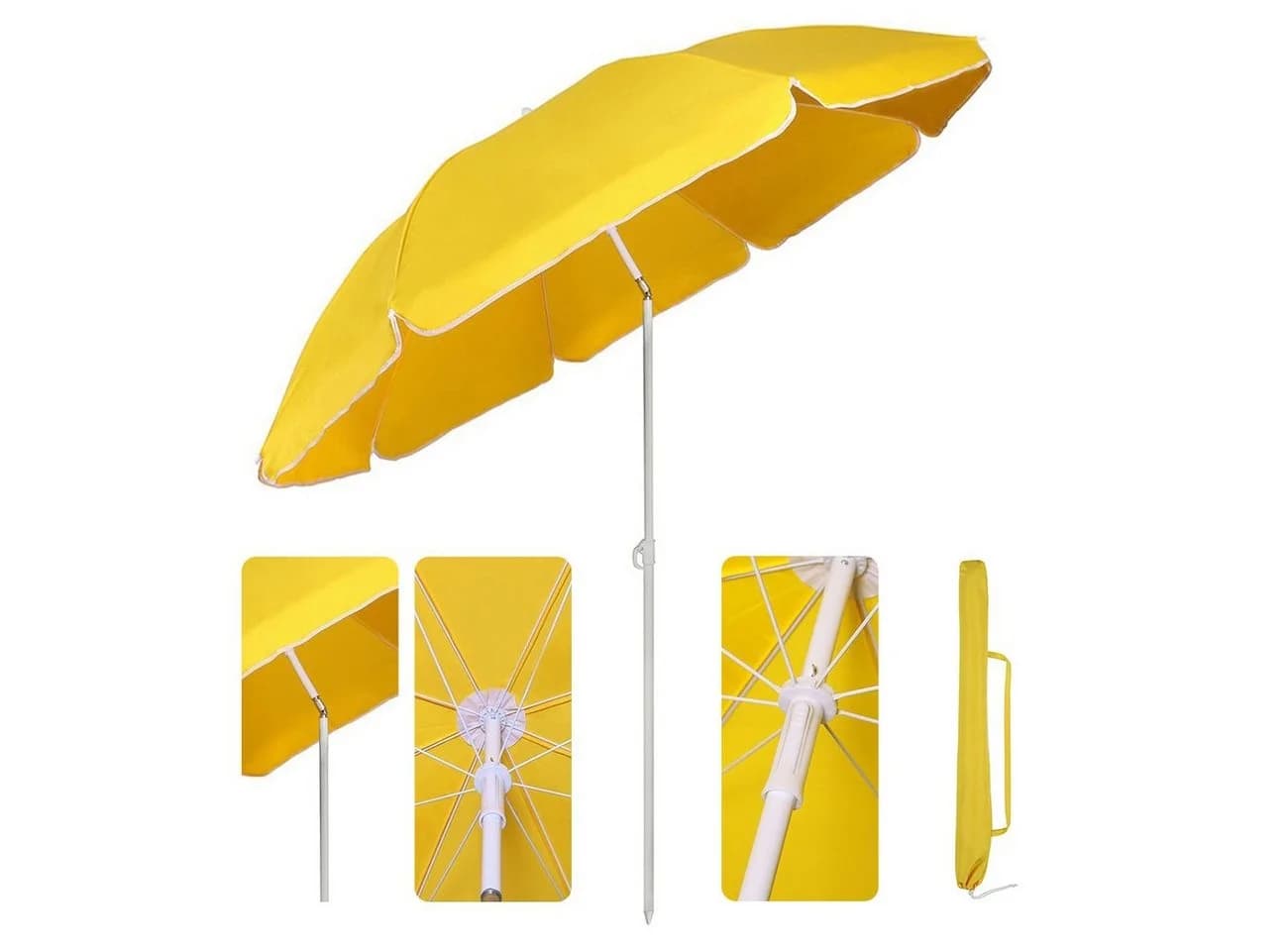Sekey Sonnenschirm 160 cm Gelb Balkonschirm mit Neigungswinkel