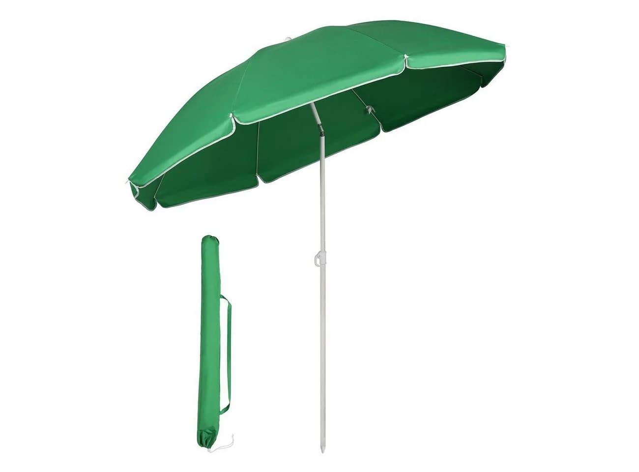 Sekey Sonnenschirm 160 cm Grün Weiß Verstellbar - Bild 2
