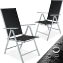 tectake Gartenstuhl Marilena Klappbar Schwarz/Silber 2er Set Bild 1