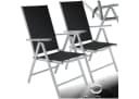 tectake Gartenstuhl Marilena Klappbar Schwarz/Silber 2er Set Bild 3
