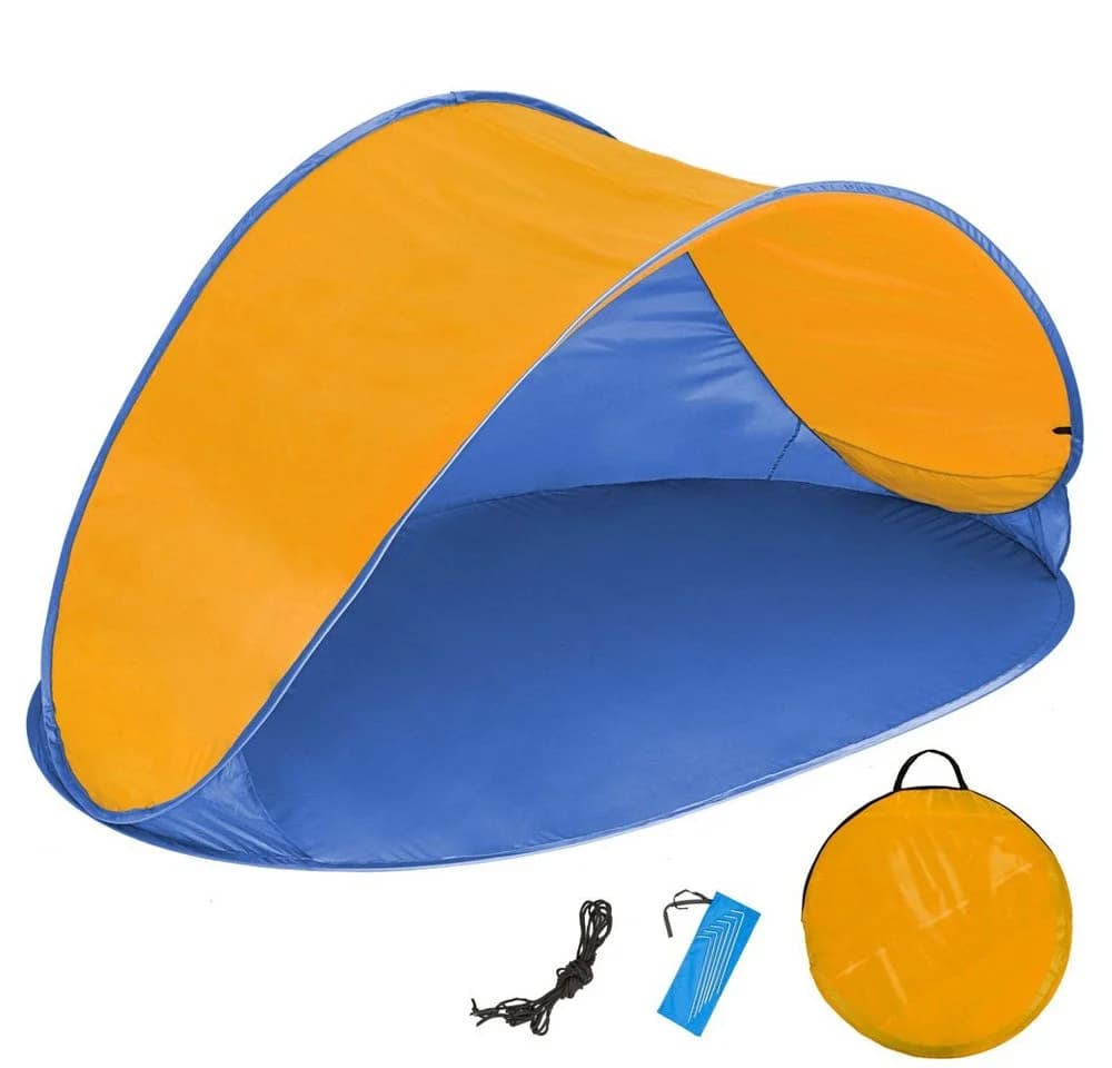 tectake Pop-Up Strandmuschel mit UV-Schutz und Ablagefächern - Bild 2