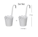LB H&F Lilienburg Blumentopf 2er Set Weiss Metall Hängetopf Bild 1