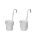 LB H&F Lilienburg Blumentopf 2er Set Weiss Metall Hängetopf Bild 2