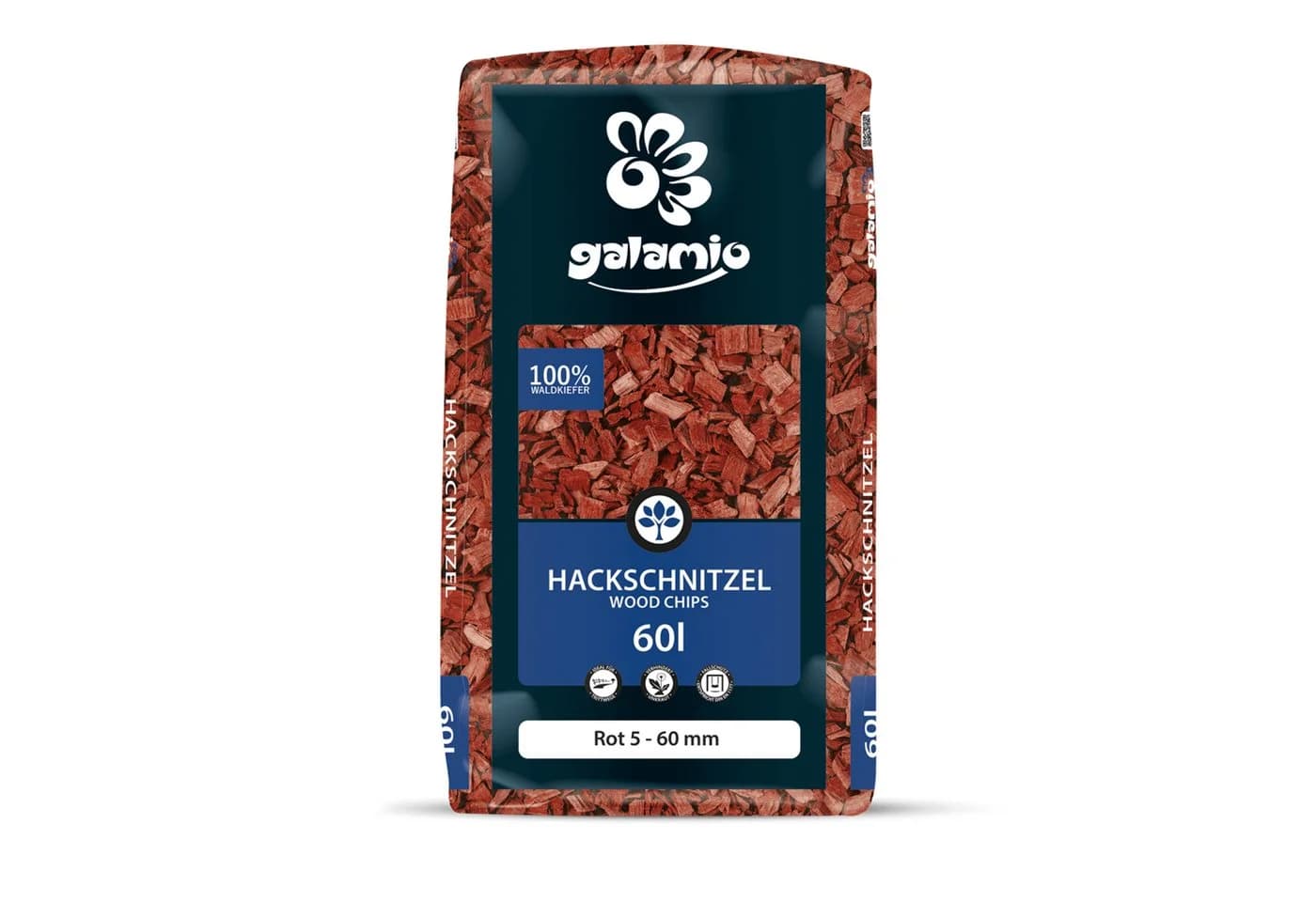 GALAMIO Rote Holzhackschnitzel 5-60 mm, Palette mit 60L Säcken - Bild 4