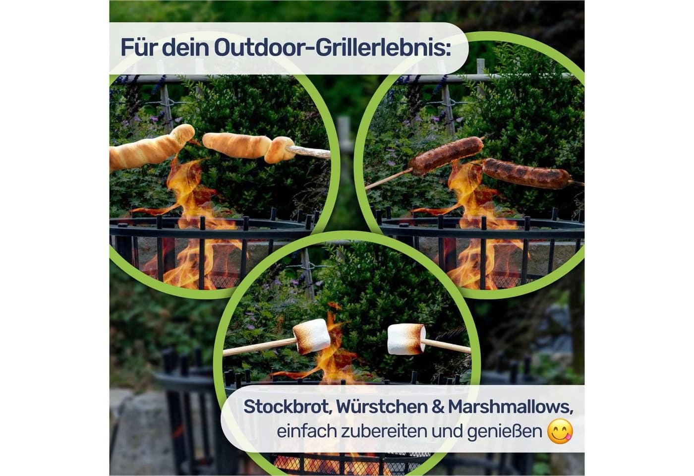 Gravidus Feuerkorb mit Funkenschutz und Bodenplatte Schwarz Ø40 cm - Bild 5