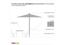 anndora Sonnenschirm Knickbar 2,5x1,5m Natur mit Winddach Bild 1