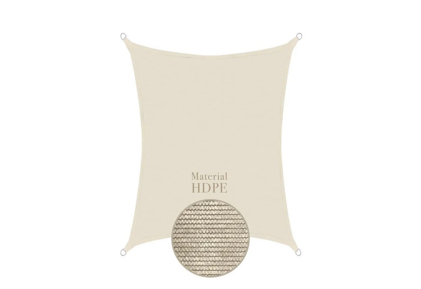 anndora Sonnensegel 3x4m Rechteckig Beige UV-Schutz - Bild 2