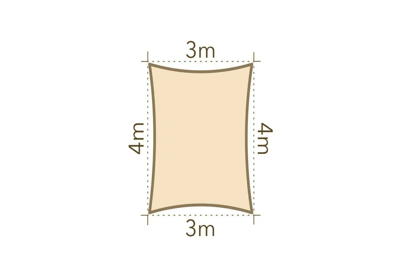anndora Sonnensegel 3x4m Rechteckig Beige UV-Schutz - Bild 3