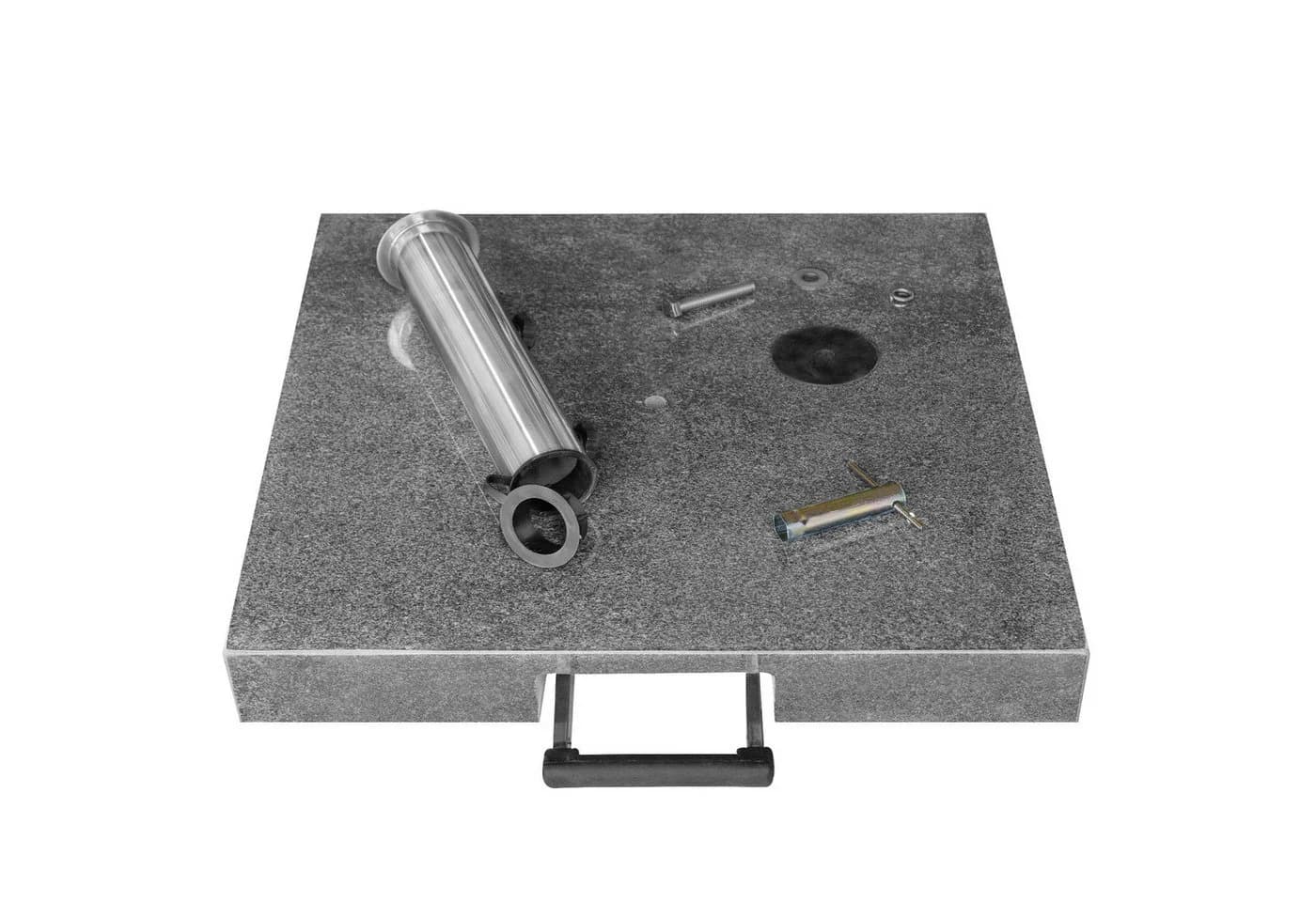 anndora Sonnenschirmständer Granit 55 kg rollbar mit Griff