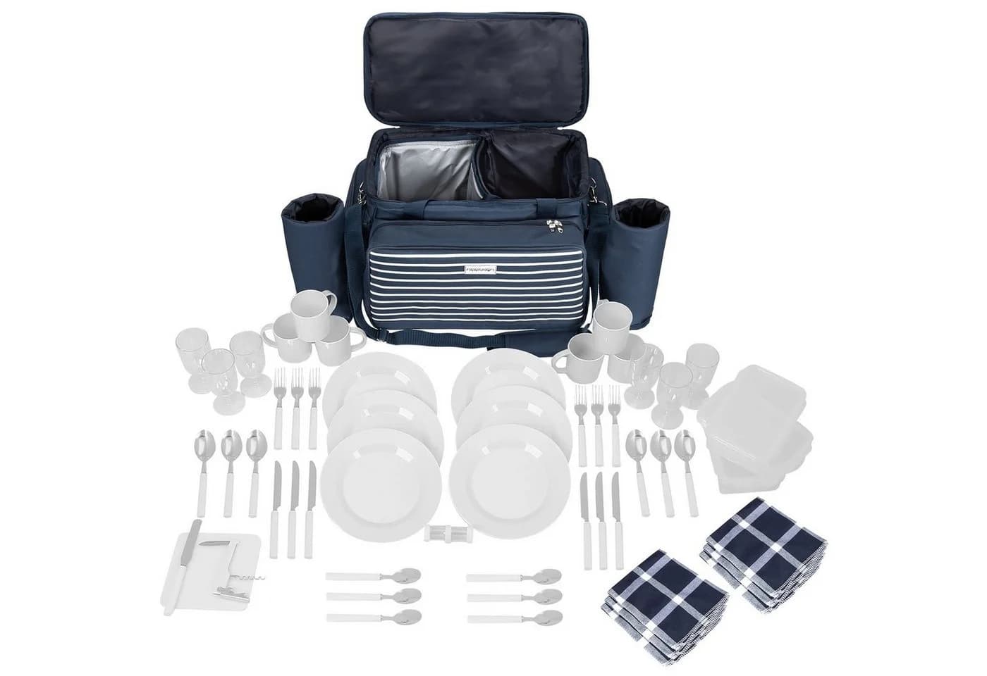 anndora Picknicktasche XXL 6 Personen Vollausstattung 57 Teile - Bild 2