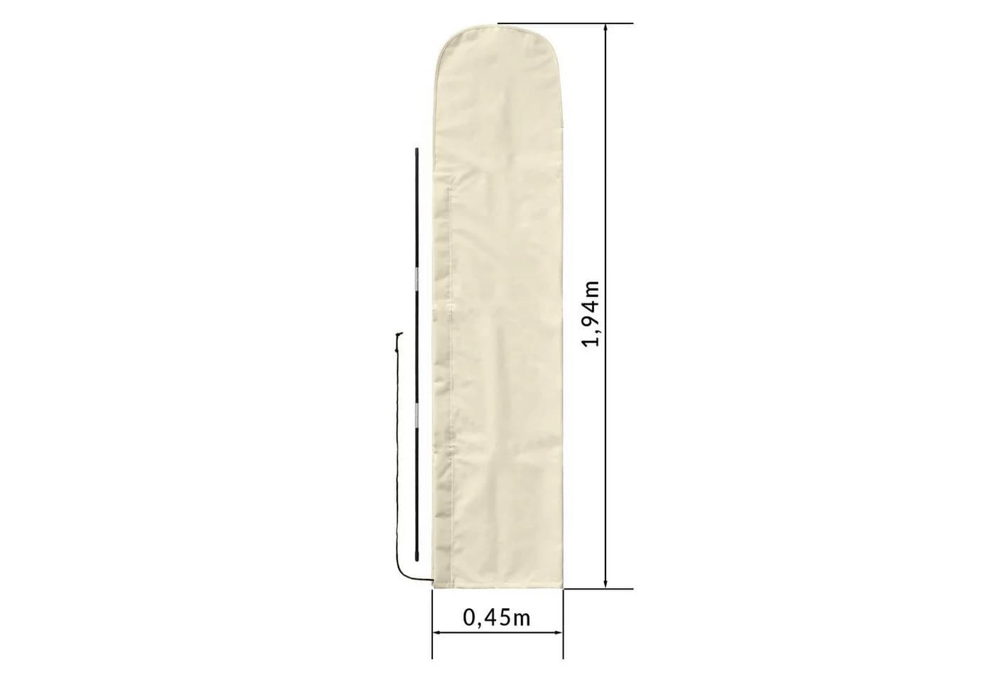 anndora Sonnenschirm-Schutzhülle Beige UV-beständig & Wetterfest