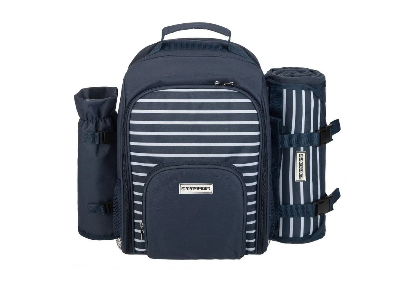 anndora Picknickkorb Picknickrucksack 15 teilig für 2 Personen mit isoliertem Hauptfach und Picknickdecke - Bild 3