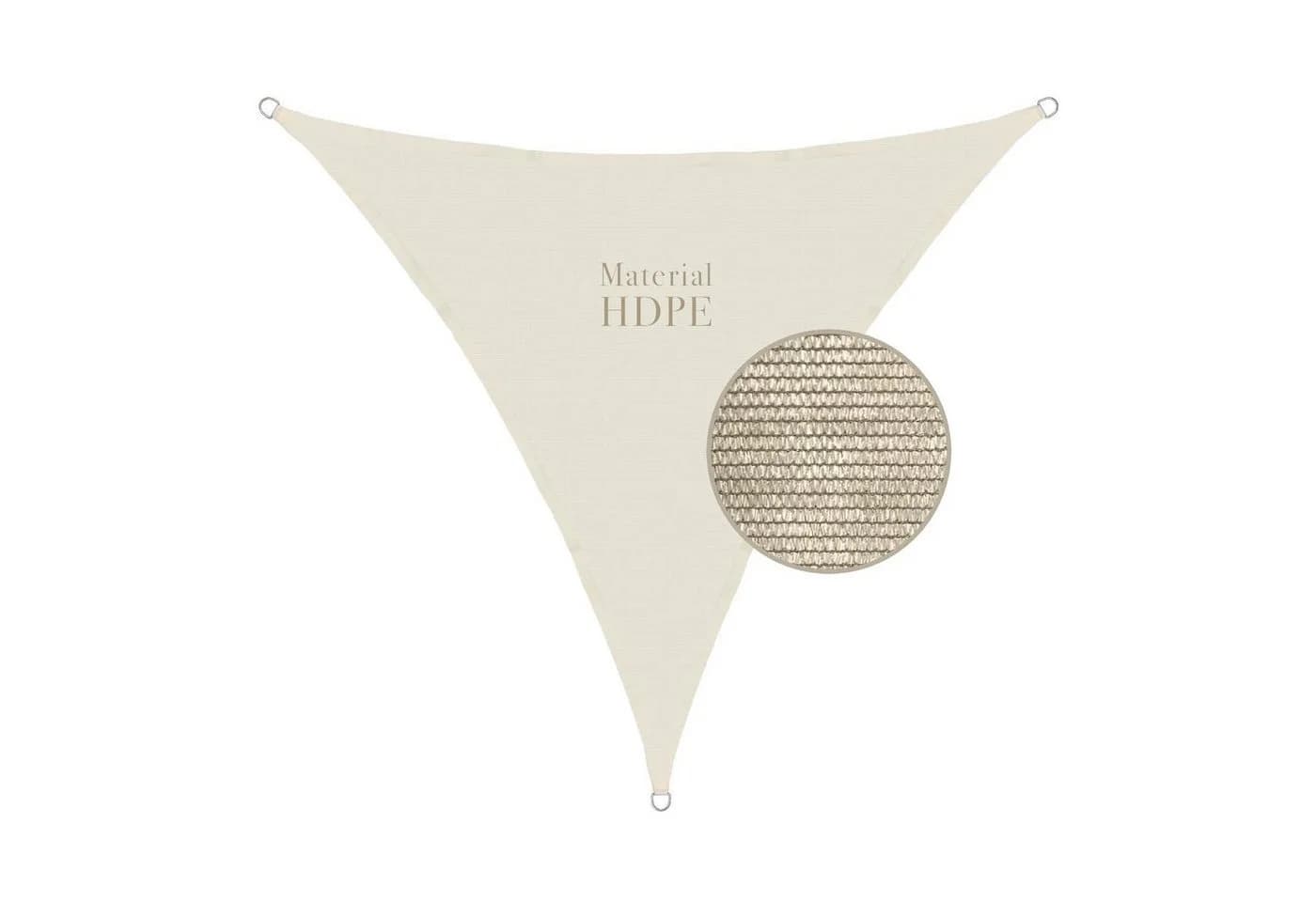 anndora Sonnensegel Tarp 5x5x5m Dreieckig Beige HDPE - Bild 2