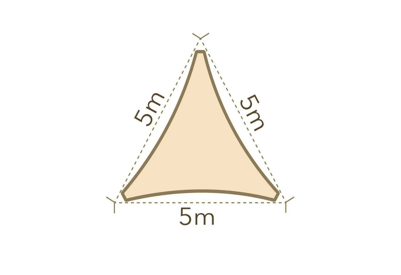 anndora Sonnensegel Tarp 5x5x5m Dreieckig Beige HDPE - Bild 3