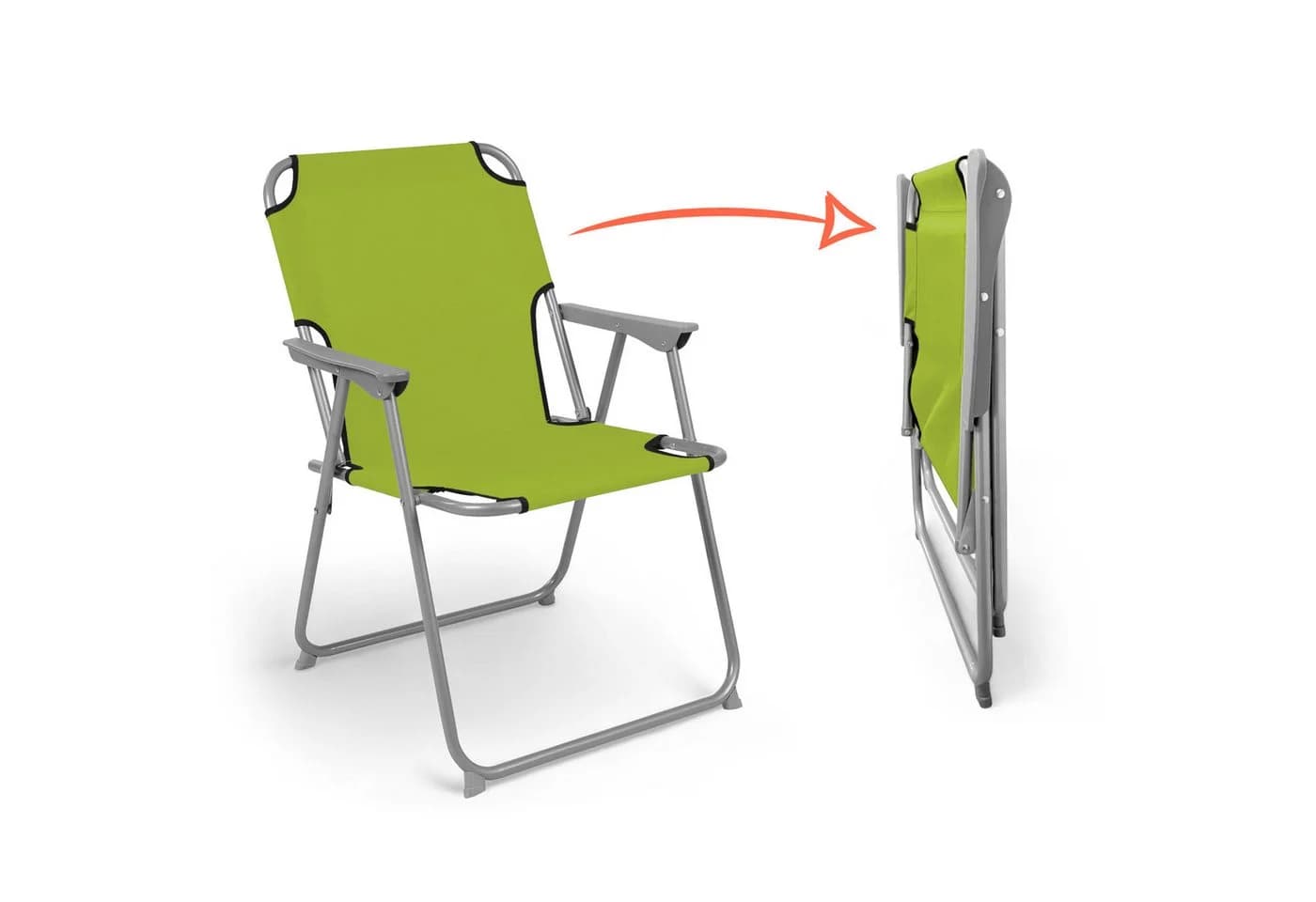 Spetebo Campingstuhl Oxford Klappbar Grün Metall - Bild 3