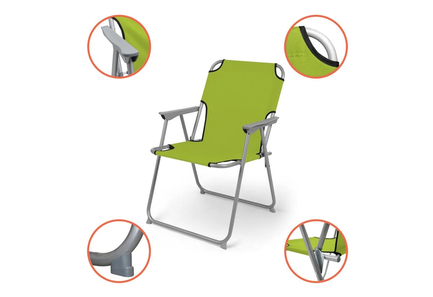 Spetebo Campingstuhl Oxford Klappbar Grün Metall - Bild 4