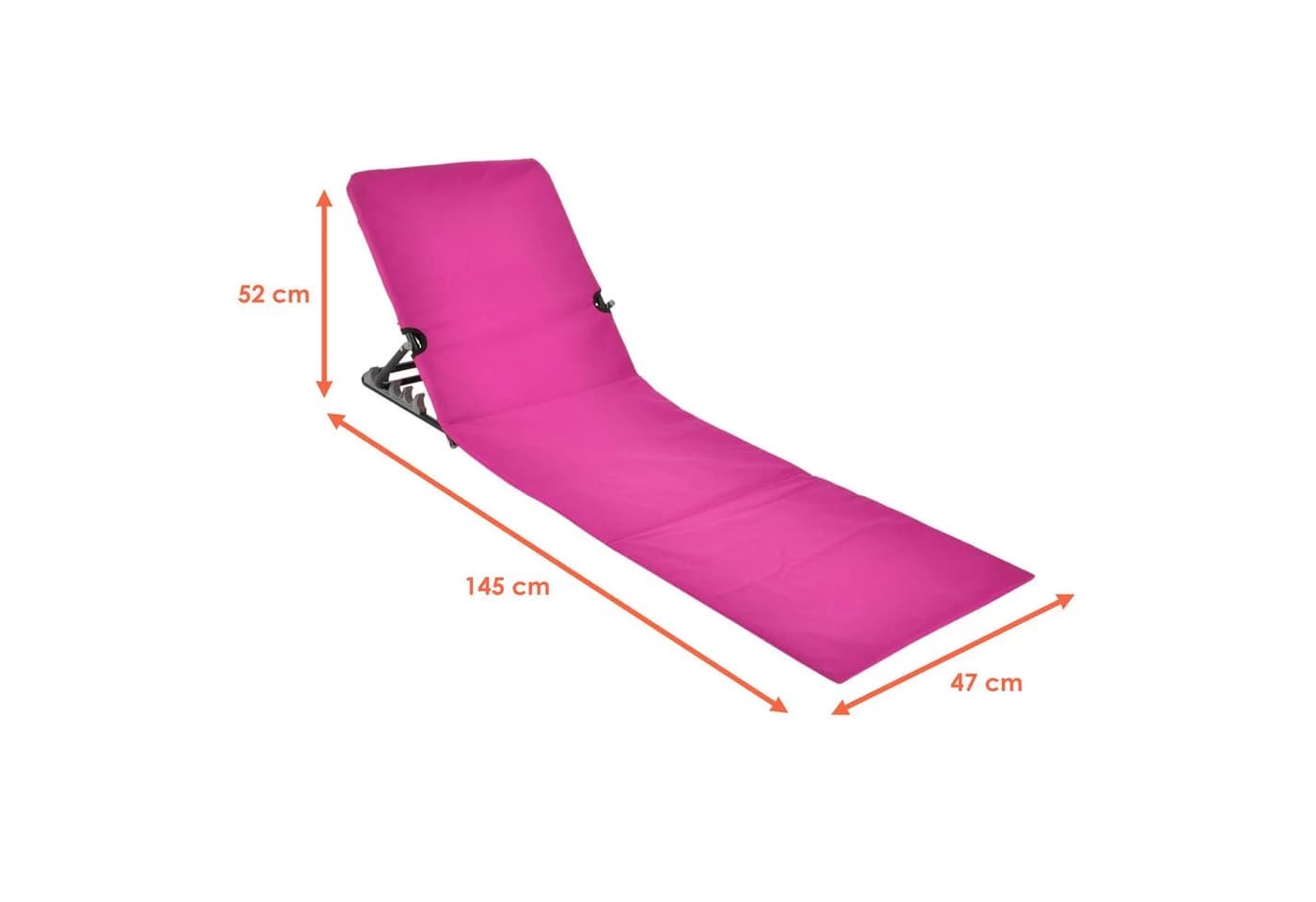 Spetebo Gartenliege Strandmatte Rosa mit verstellbarer Rückenlehne