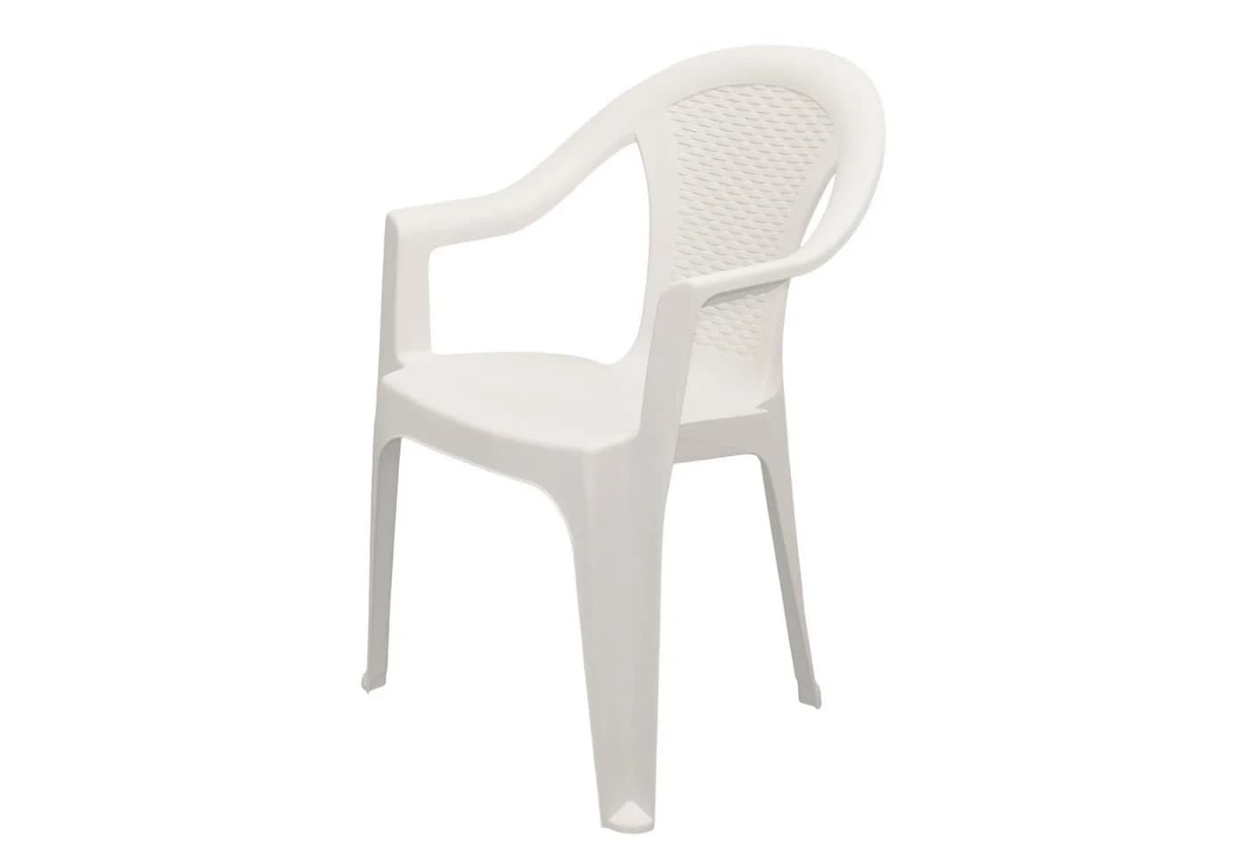 Spetebo Gartenstuhl Kunststoff Weiß Monoblock Rattan Optik - Bild 2
