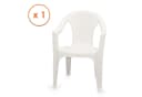 Spetebo Gartenstuhl Kunststoff Weiß Monoblock Rattan Optik Bild 3