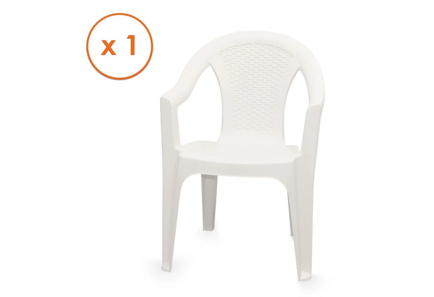 Spetebo Gartenstuhl Kunststoff Weiß Monoblock Rattan Optik - Bild 3