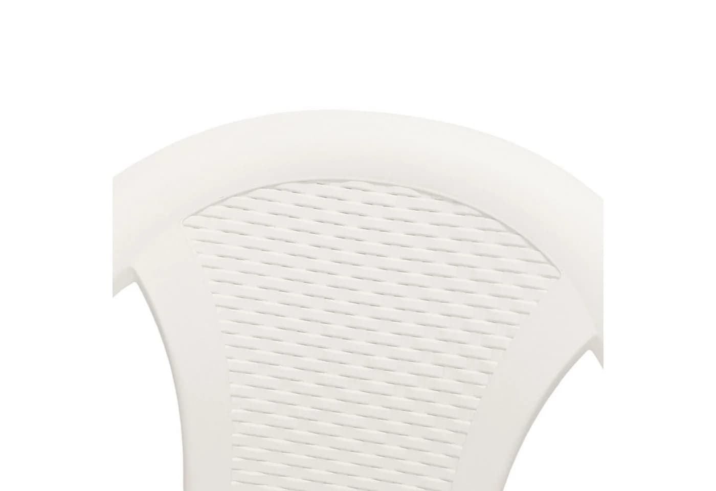 Spetebo Gartenstuhl Kunststoff Weiß Monoblock Rattan Optik - Bild 4