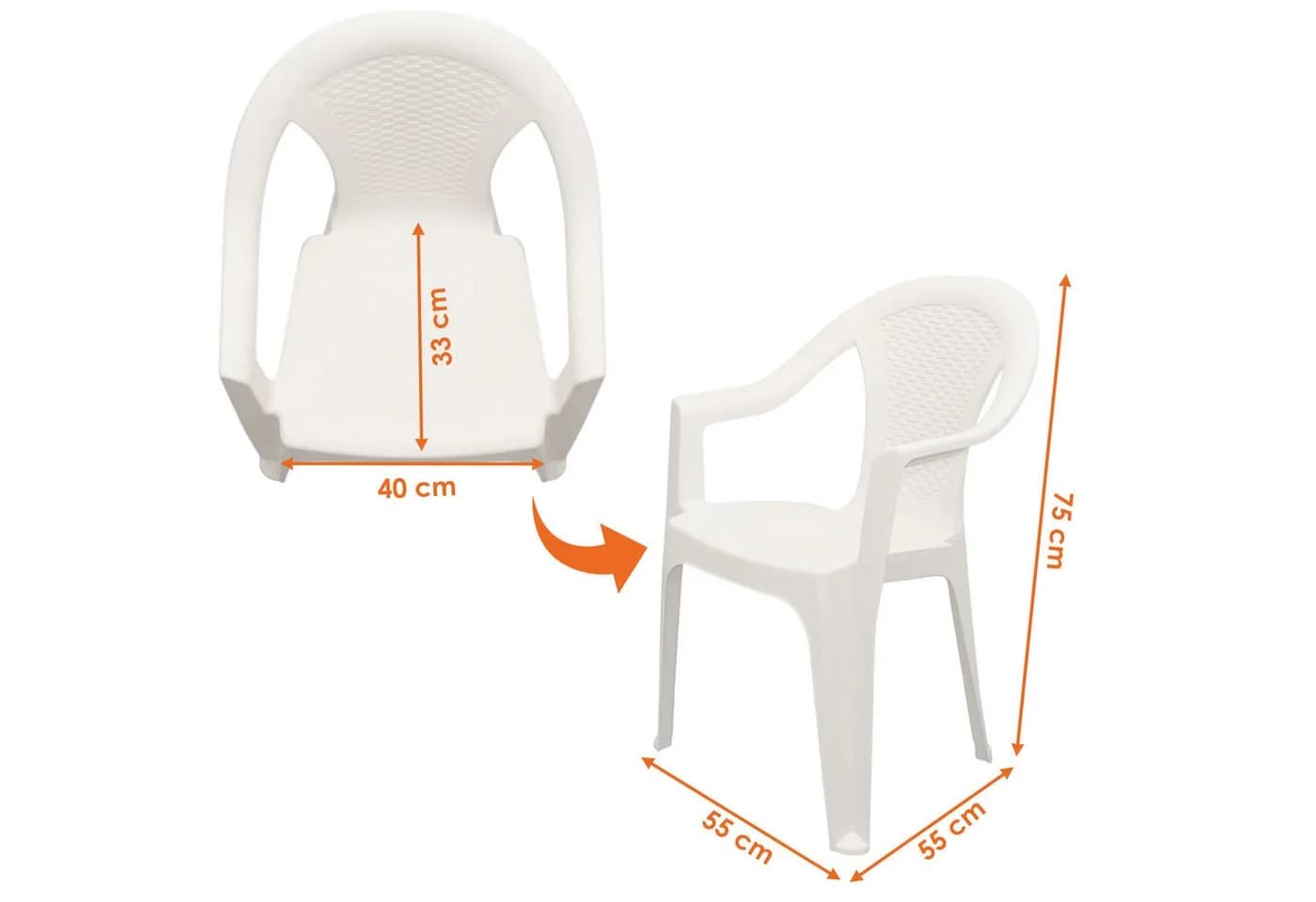 Spetebo 4er Set Gartenstuhl Weiß Kunststoff Rattan Optik