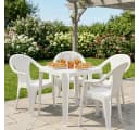 Spetebo 4er Set Gartenstuhl Weiß Kunststoff Rattan Optik Bild 5