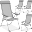 tectake 4er Set Aluminium Gartenstuhl Klappbar Verstellbare Rückenlehne Bild 1