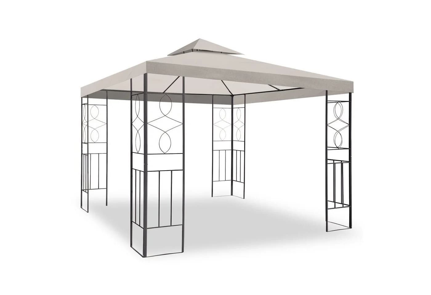 habeig Pavillon Romantika 3x3m Metall wasserdicht Taupe - Bild 2