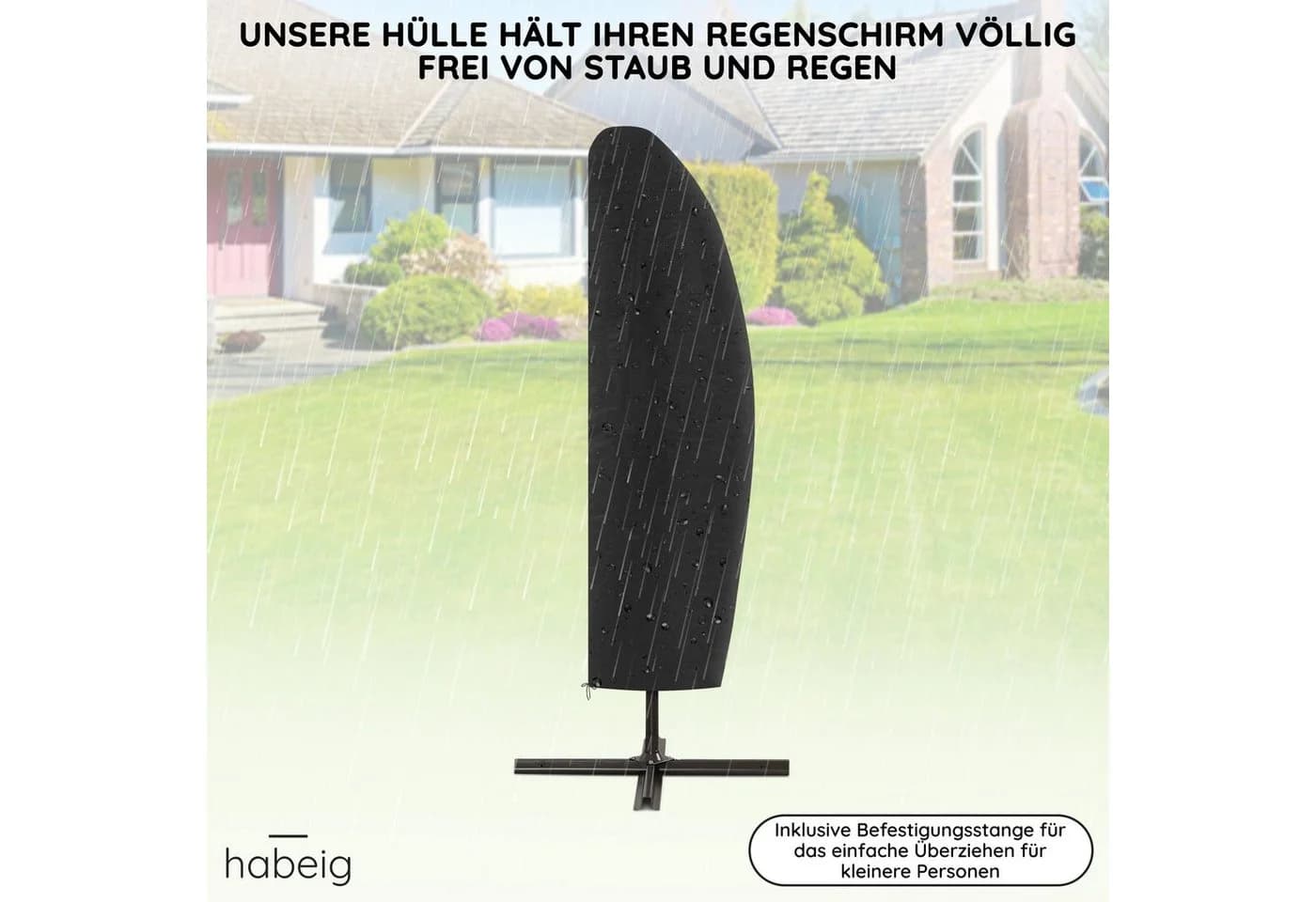 habeig Sonnenschirm-Schutzhülle Wasserdicht 185x77 cm - Bild 5